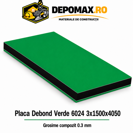 Placa BOND Verde 6024 3mm, 1500x4050mm, aluminiu 0.3mm